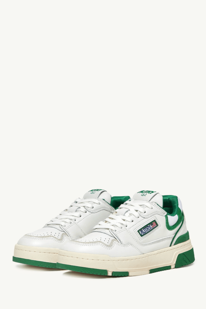 Sneakers CLC Cuir Blanc Vert5
