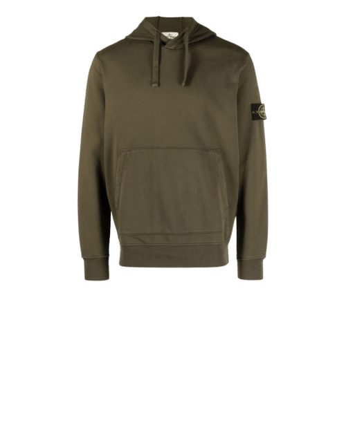 Sweat-Shirt Capuche Vert Kaki 4