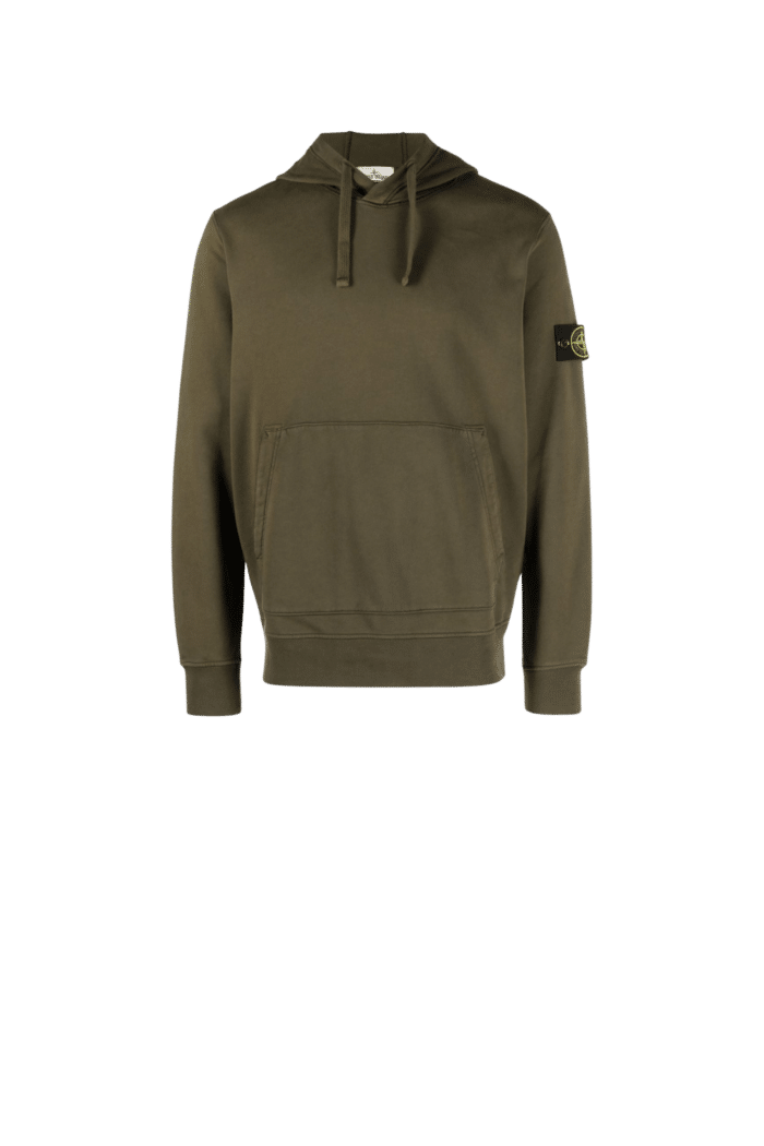 Sweat-Shirt Capuche Vert Kaki 4