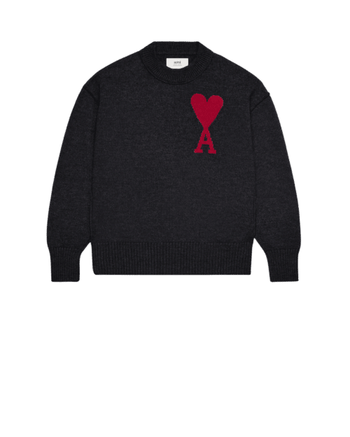 Pull Maille Intarsia Noir Rouge 4