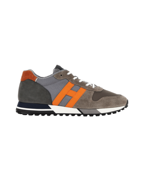 Sneakers Hogan H383 beige, gris et orange