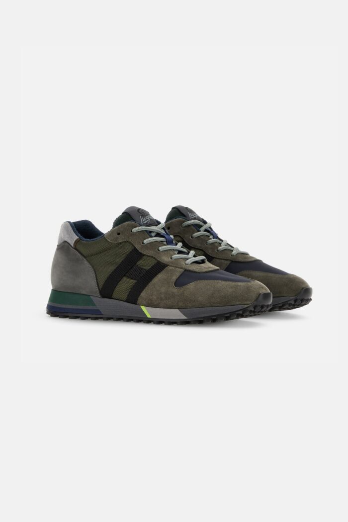 Sneakers Hogan H383 vert, gris, bleu