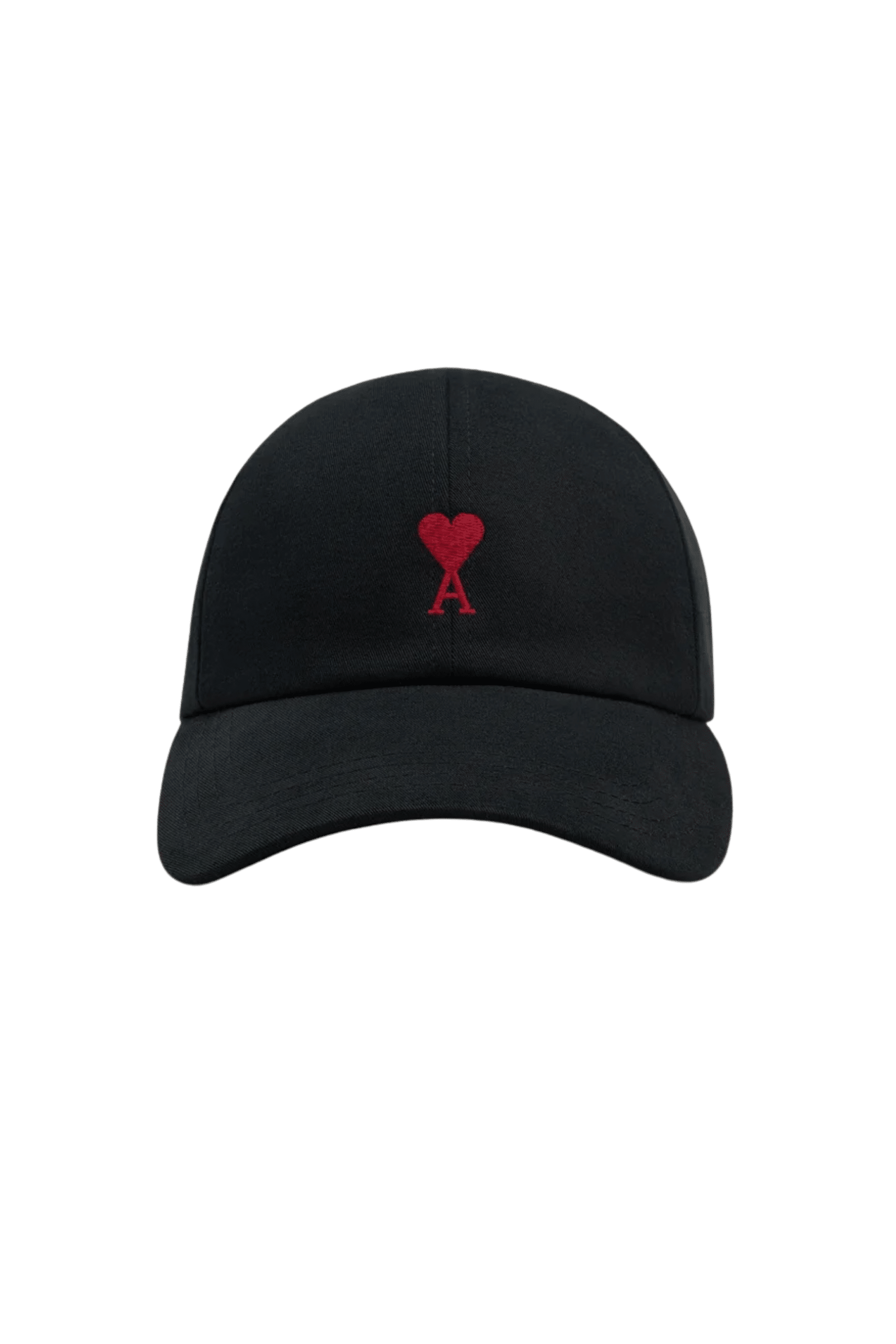 Casquette noire cœur rouge brodé