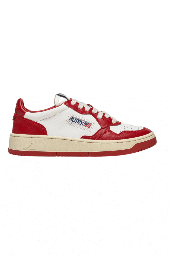 Sneakers Medalist Cuir Blanc Rouge