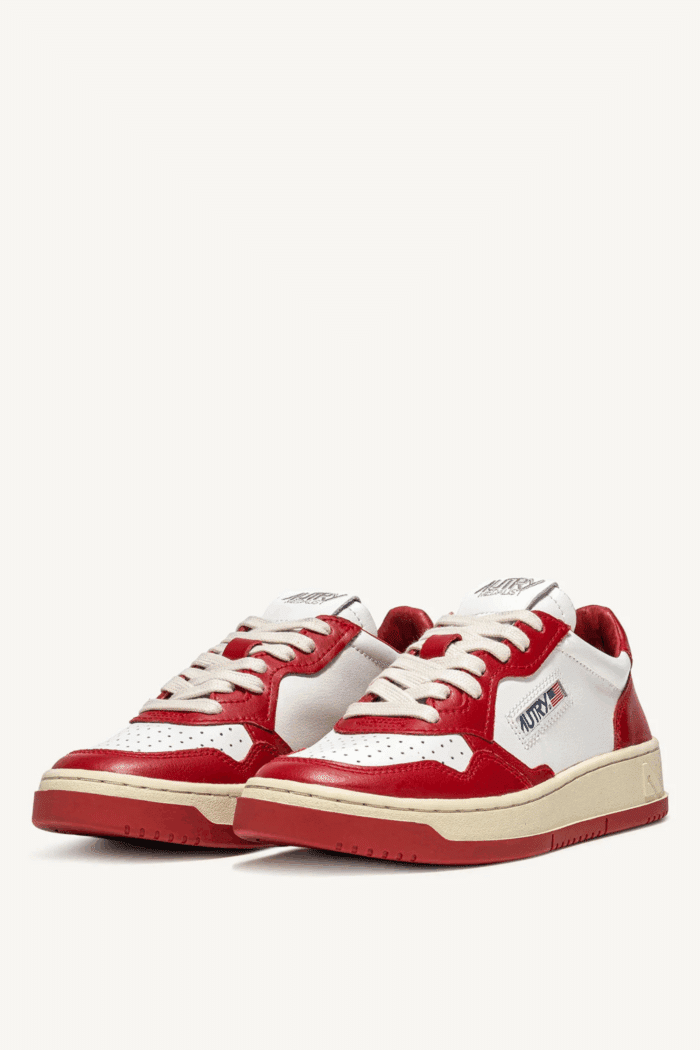 Sneakers Medalist Cuir Blanc Rouge