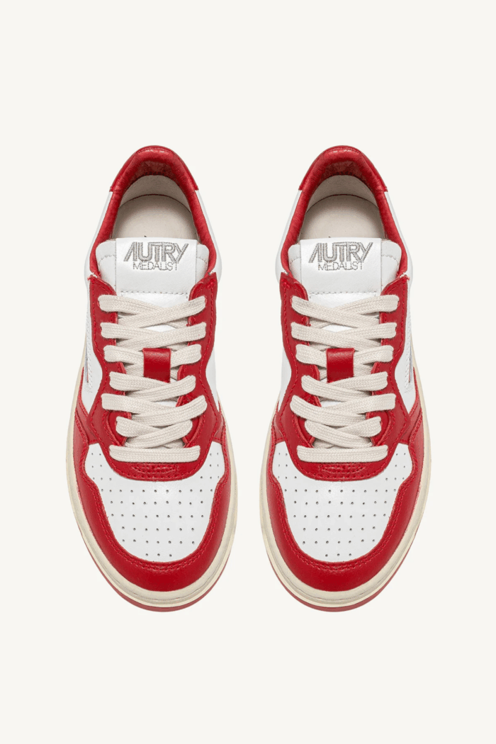 Sneakers Medalist Cuir Blanc Rouge