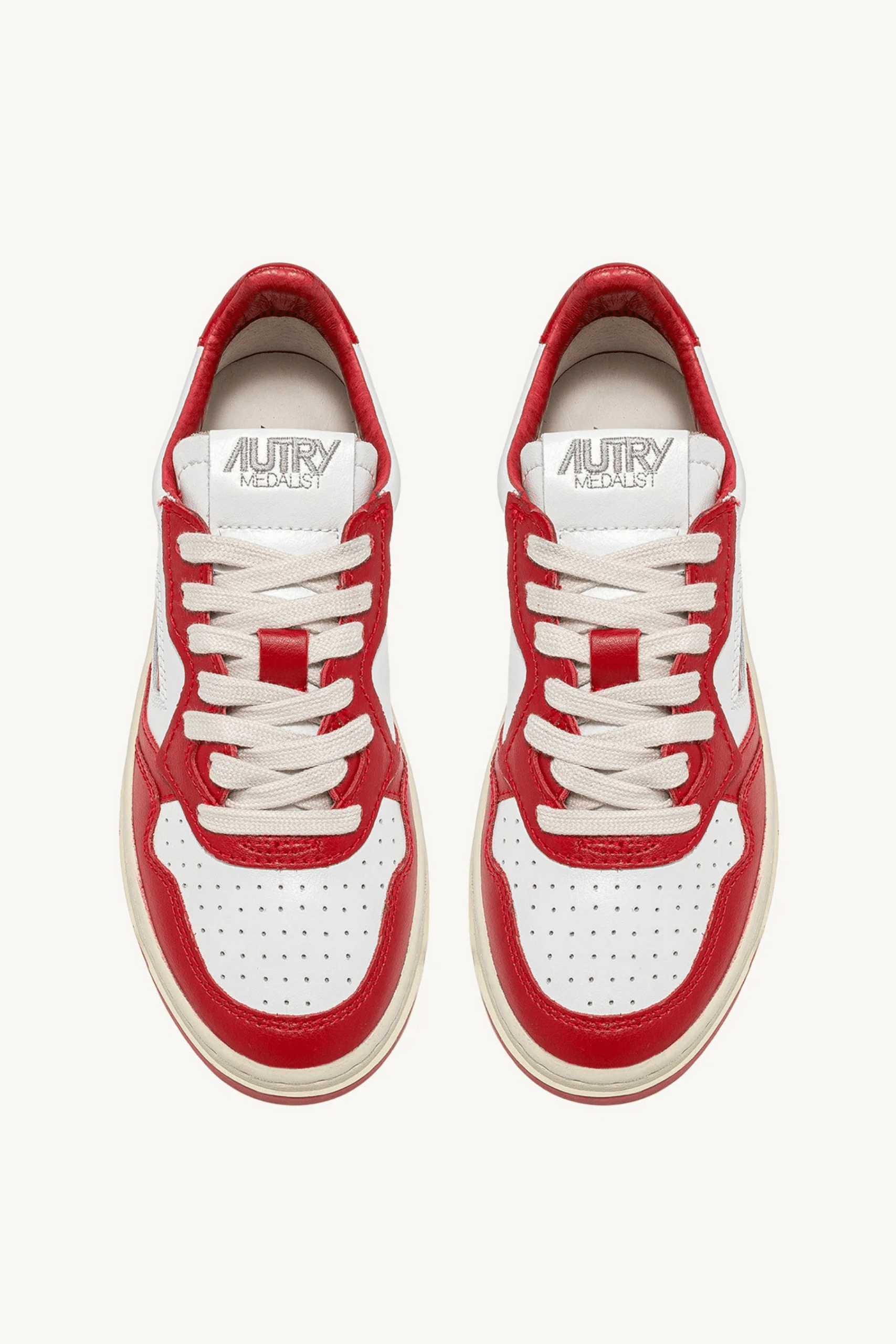 Sneakers Medalist Cuir Blanc Rouge