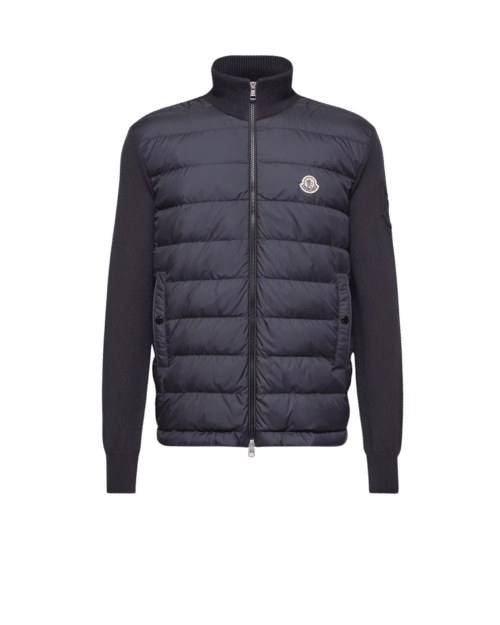 Cardigan Zippé Coton Matelassé Marine