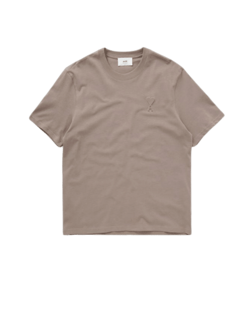 T-Shirt Coton TAUPE cœur ton sur ton