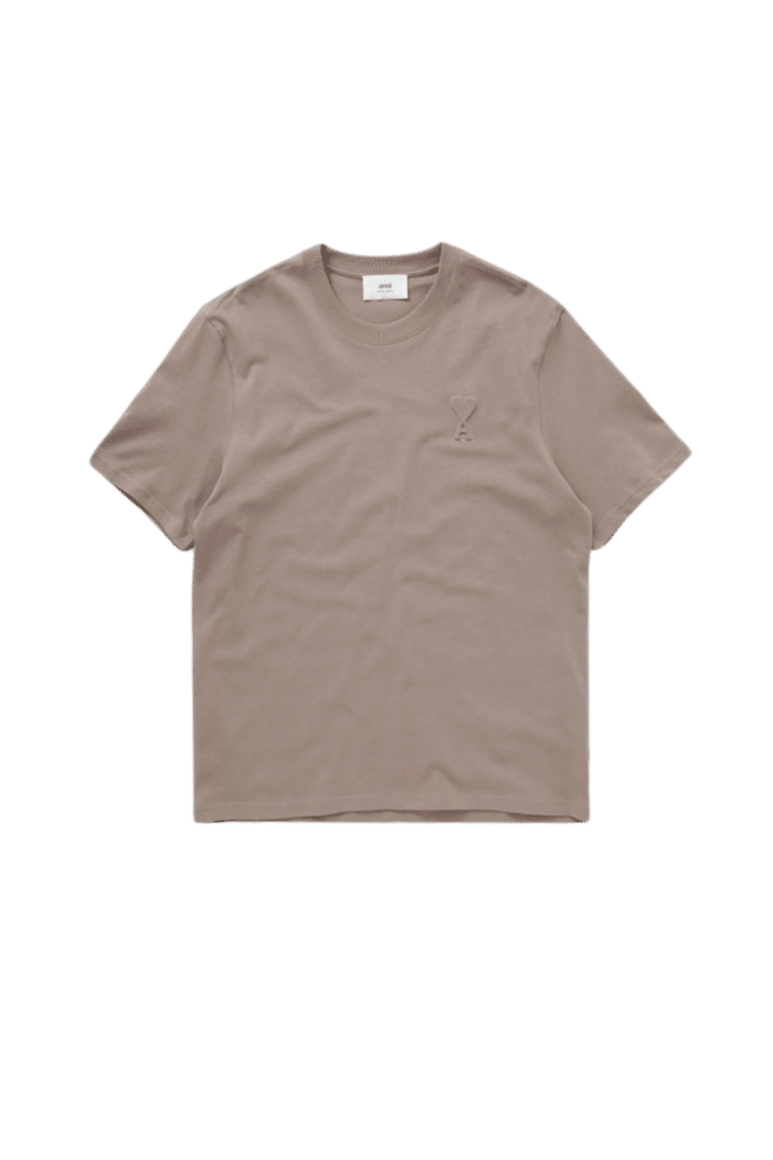 T-Shirt Coton TAUPE cœur ton sur ton