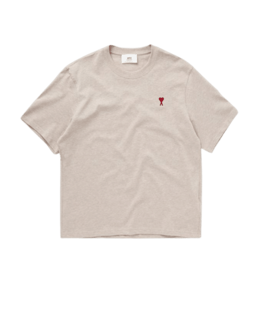 Tee-Shirt Boxy beige Cœur Rouge