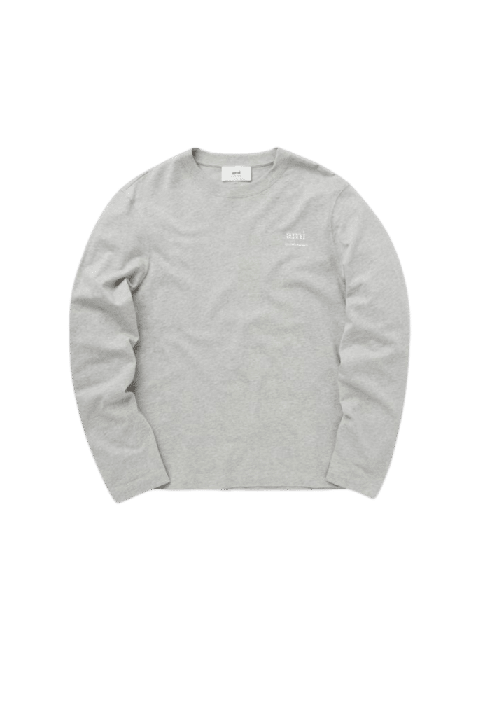 Tee-Shirt Manches Longues gris Ami Blanc