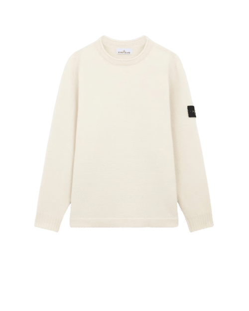 Pull Col Rond Laine Naturel