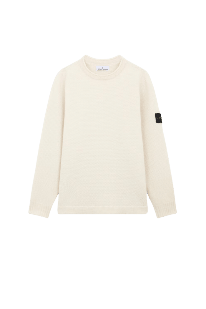 Pull Col Rond Laine Naturel