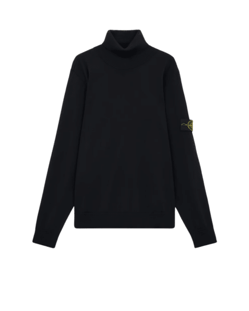 Pull Col Roulé Laine Noir