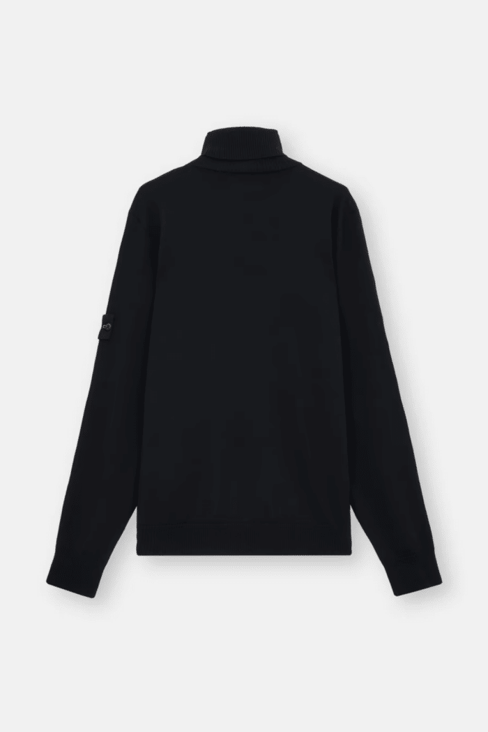 Pull Col Roulé Laine Noir