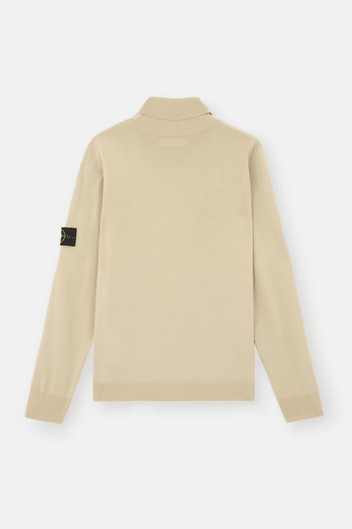 Pull Col Roulé Laine Blanc Cassé