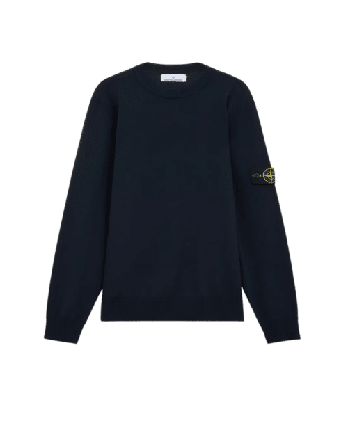 Pull Col Rond Laine Marine