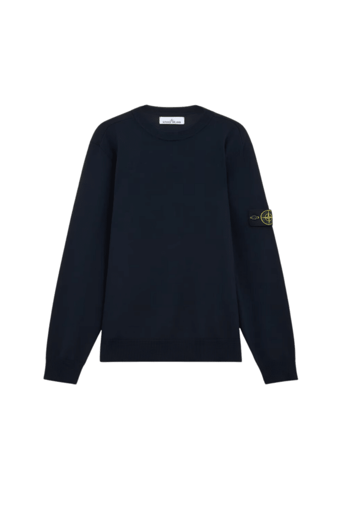 Pull Col Rond Laine Marine