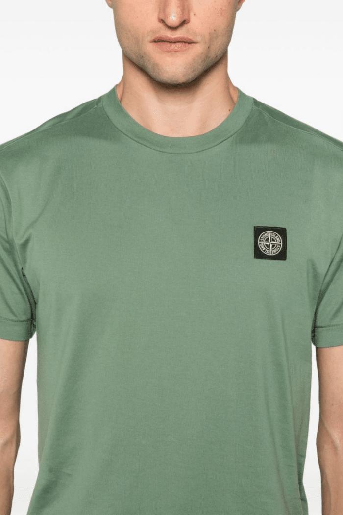 Tee-Shirt Coton Vert Sauge Logo