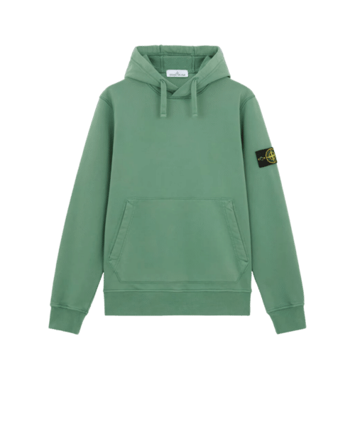 Sweat Capuche Coton Vert Sauge