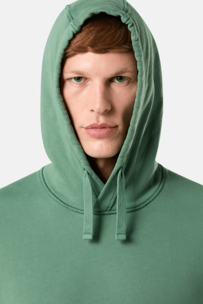 Sweat Capuche Coton Vert Sauge