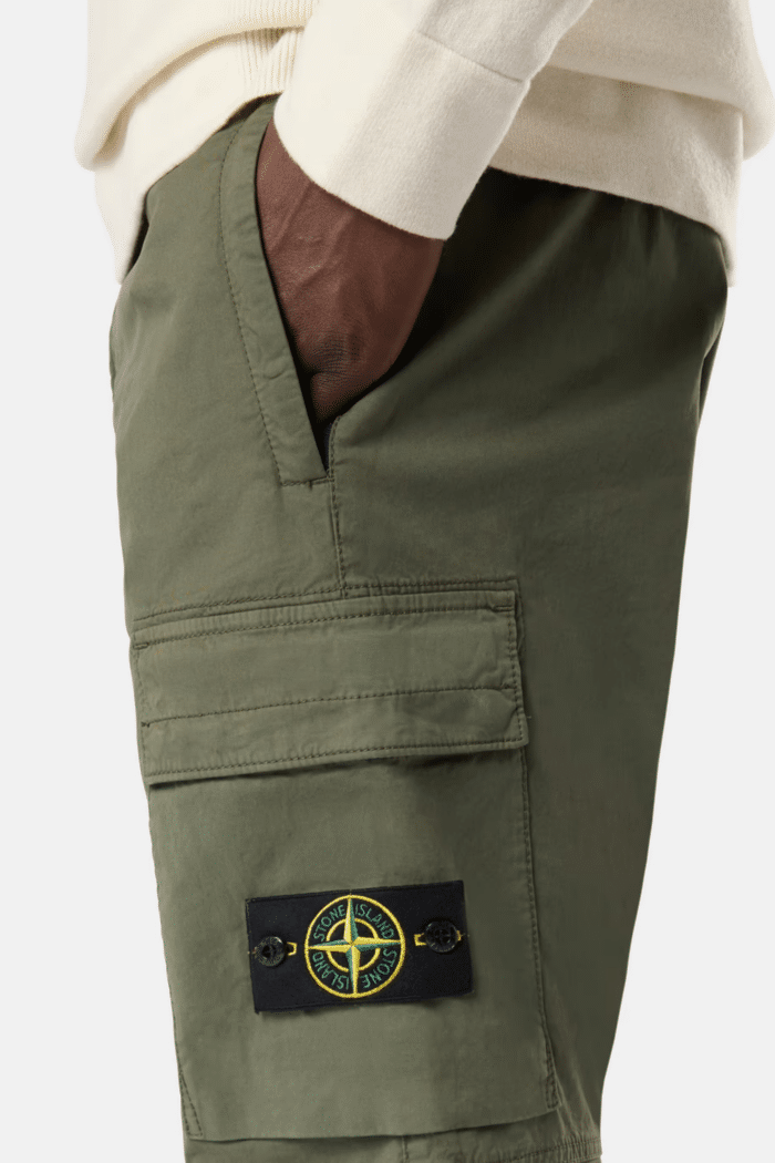 Pantalon Cargo Coton Supima Vert Mousse