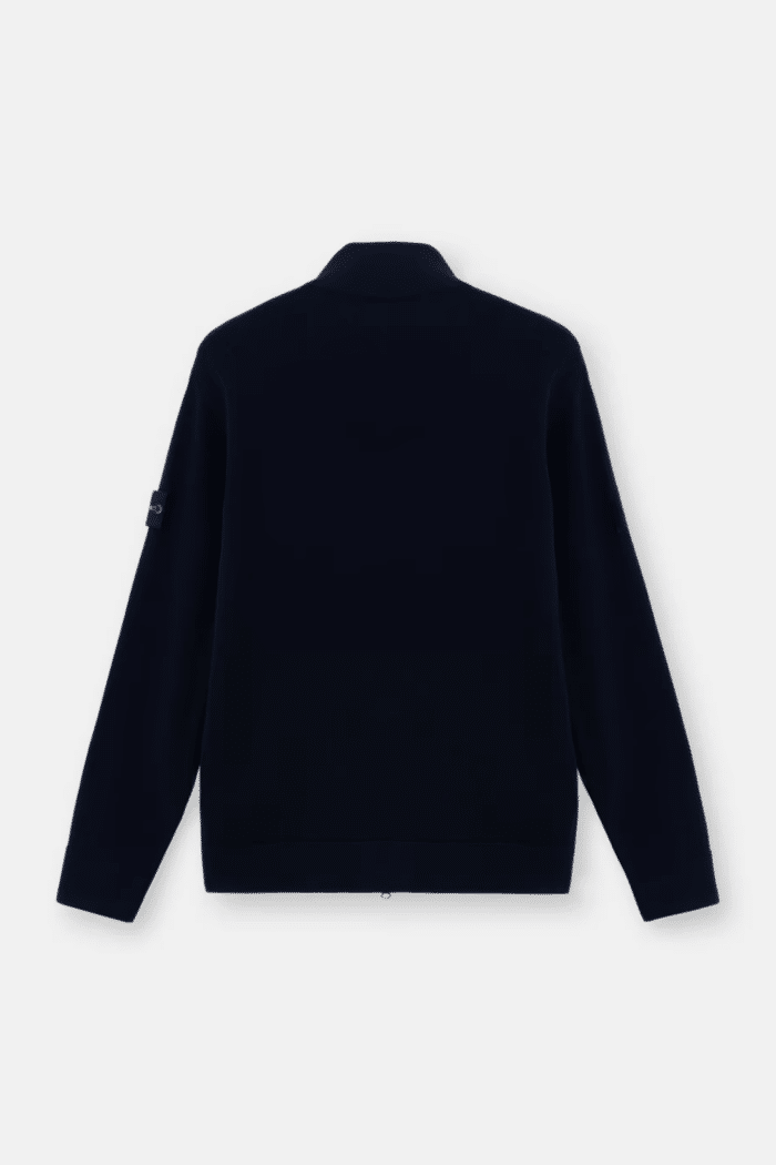 Cardigan Zippé Laine Marine