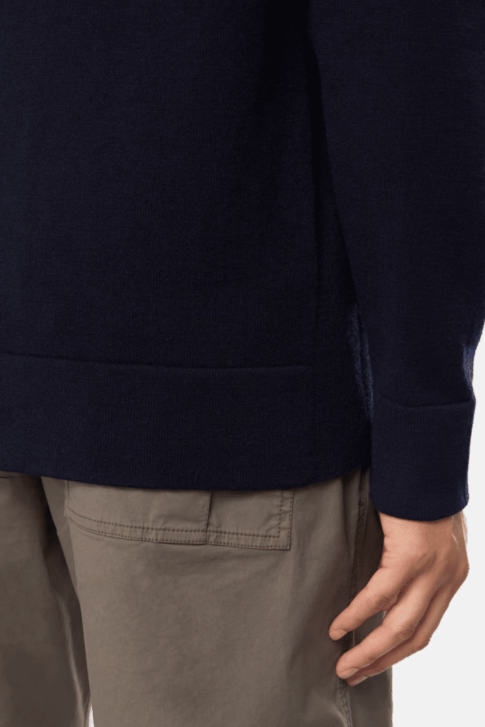 Cardigan Zippé Laine Marine