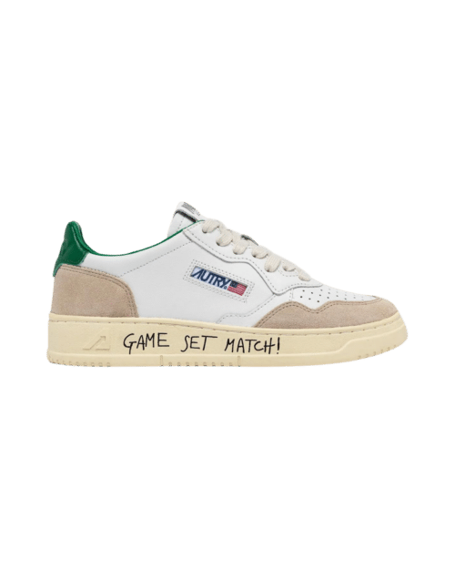 Sneakers Medalist Beige Vert et Lettrage