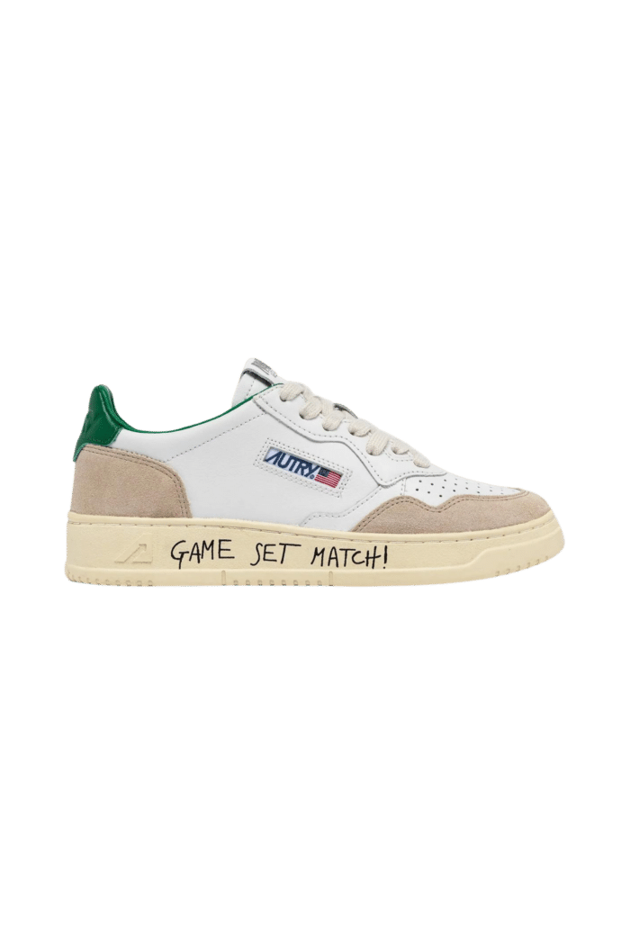 Sneakers Medalist Beige Vert et Lettrage