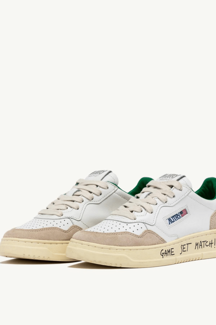 Sneakers Medalist Beige Vert et Lettrage