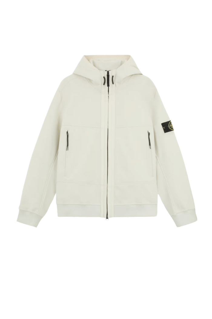 Coupe Vent Imperméable à Capuche Blanc Cassé