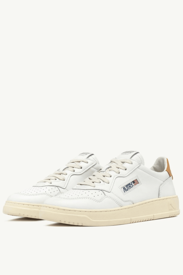 Sneakers Medalist Cuir Blanc et Miel