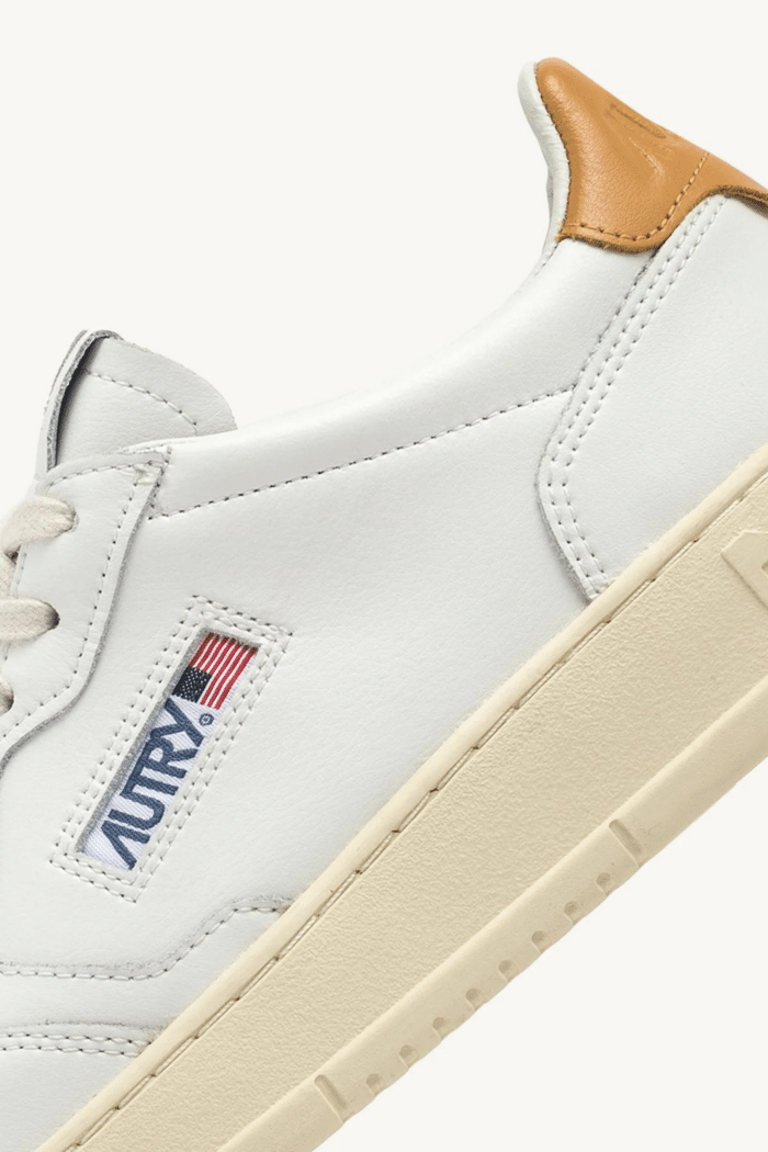 Sneakers Medalist Cuir Blanc et Miel