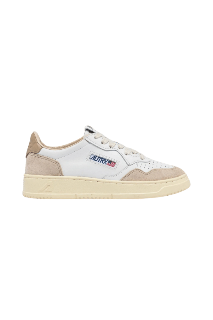 Sneakers Medalist Cuir et Daim Blanc Beige