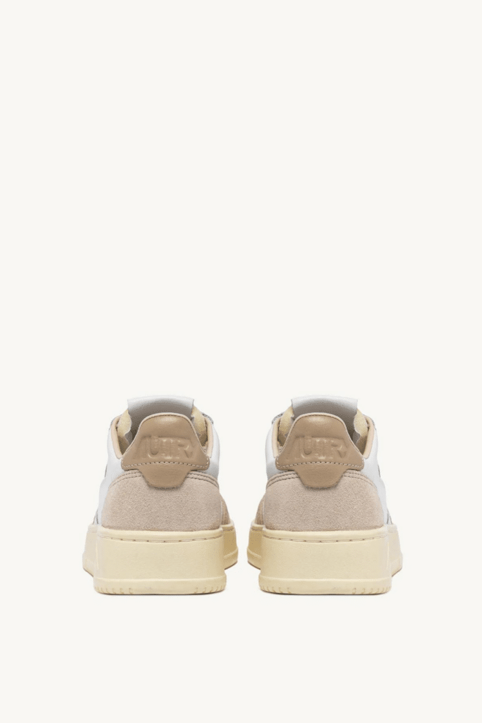 Sneakers Medalist Cuir et Daim Blanc Beige