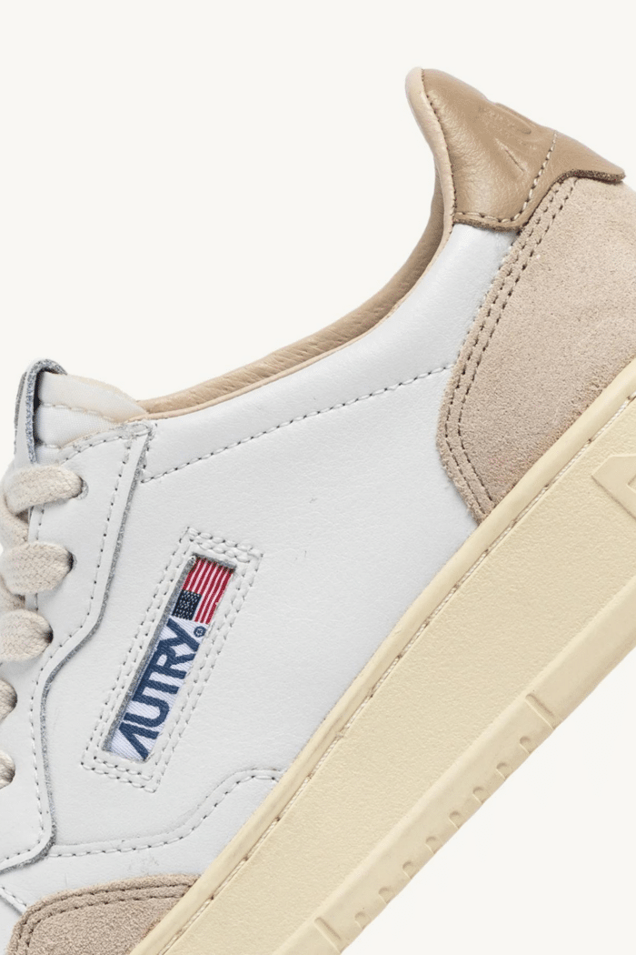 Sneakers Medalist Cuir et Daim Blanc Beige