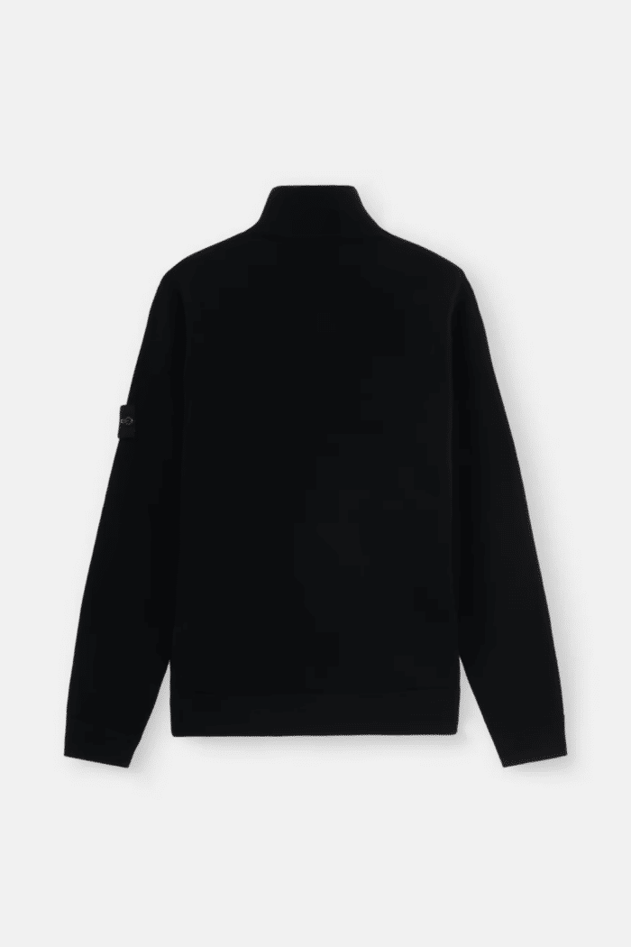 Pull Zippé Noir en Laine