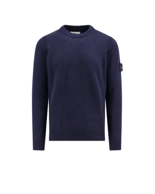 Pull Col Rond Laine Marine