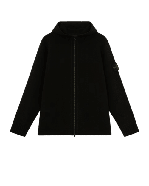 Cardigan Zippé Laine Noir