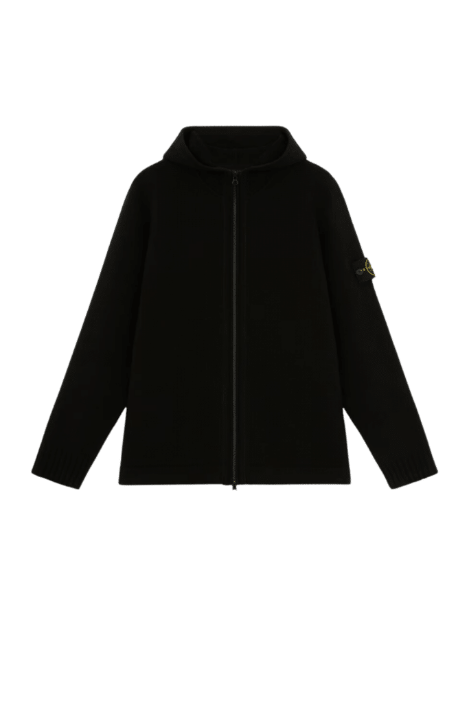 Cardigan Zippé Laine Noir