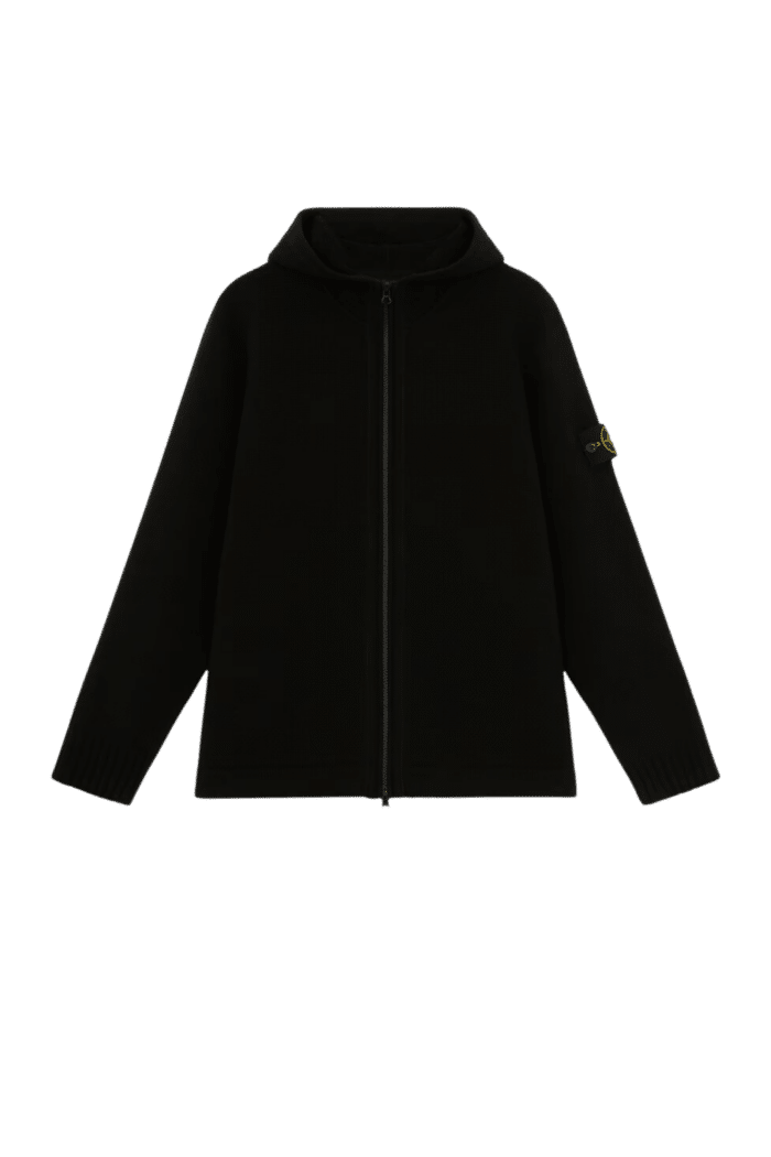 Cardigan Zippé Laine Noir