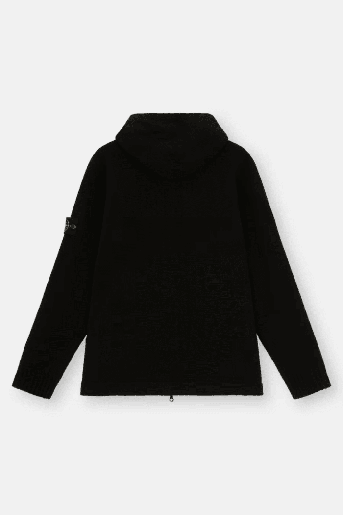 Cardigan Zippé Laine Noir