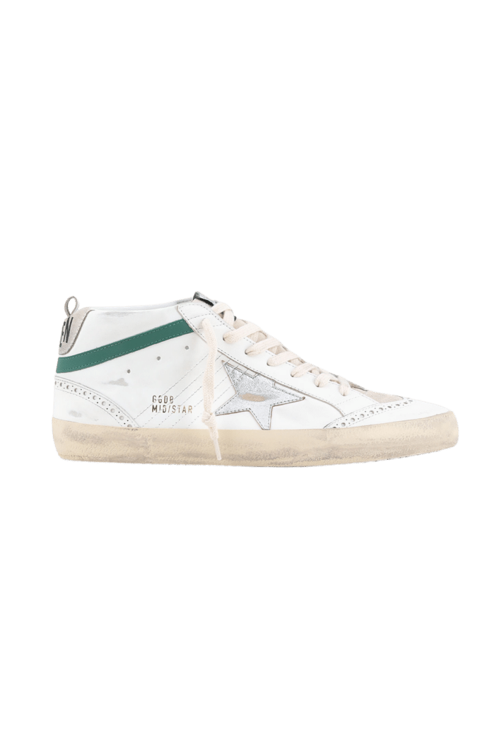 Sneakers Mid Star Blanc Argent Vert