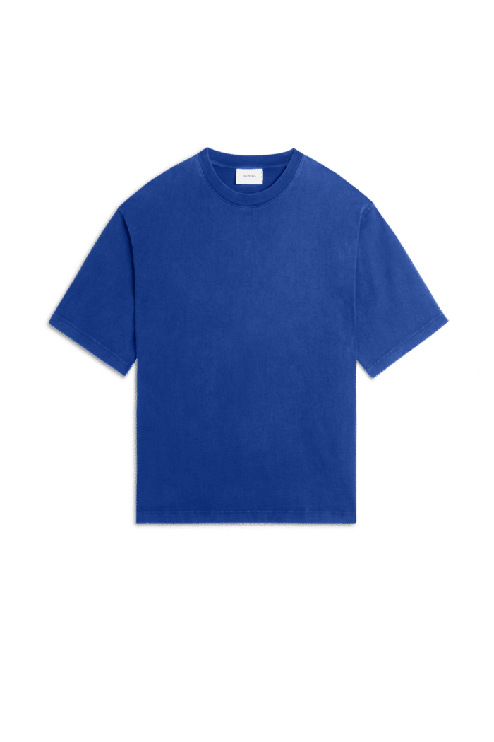 Tee-Shirt Typo Embroidered Bleu