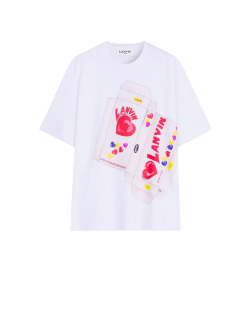 Tee-Shirt Blanc Imprimé Bonbons