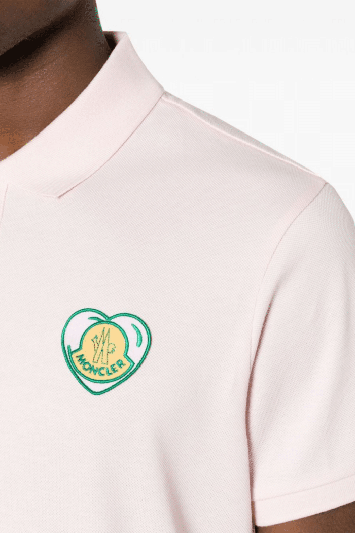 Polo Coton rose Logo Cœur