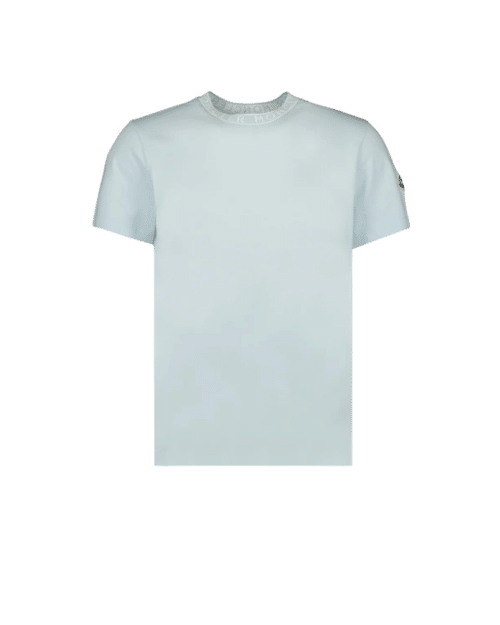 Tee-Shirt Col Logoté Bleu Ciel