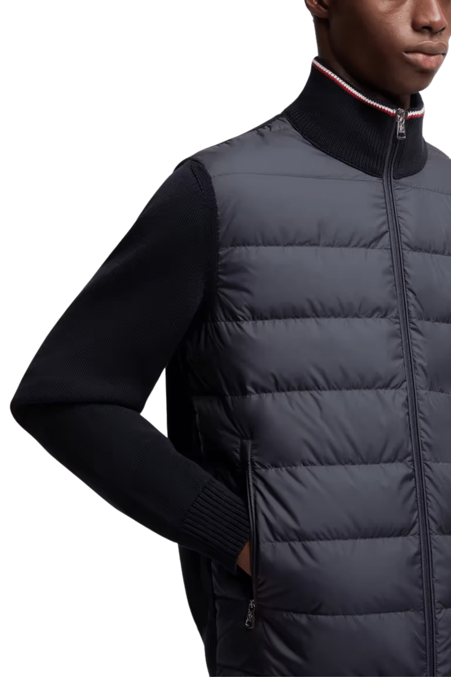 Cardigan Zippé Matelassé Marine